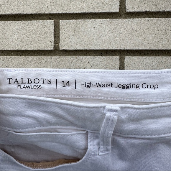Talbots White High Waist Flawless Crop Jegging Jeans Size 14 Skinny Stretch - Picture 5 of 11
